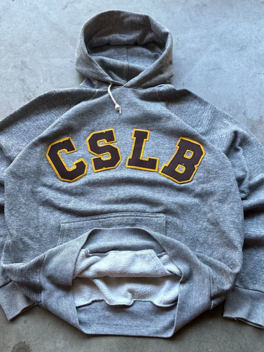 Vintage Collegiate Pacific CSLB Chenille Patch Hoodie - Large